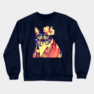 Vintage Geisha Cat Crewneck Sweatshirt